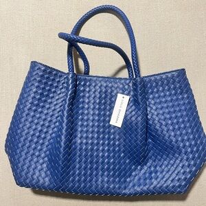 Lulu Dharma Blue Woven Tote Bag